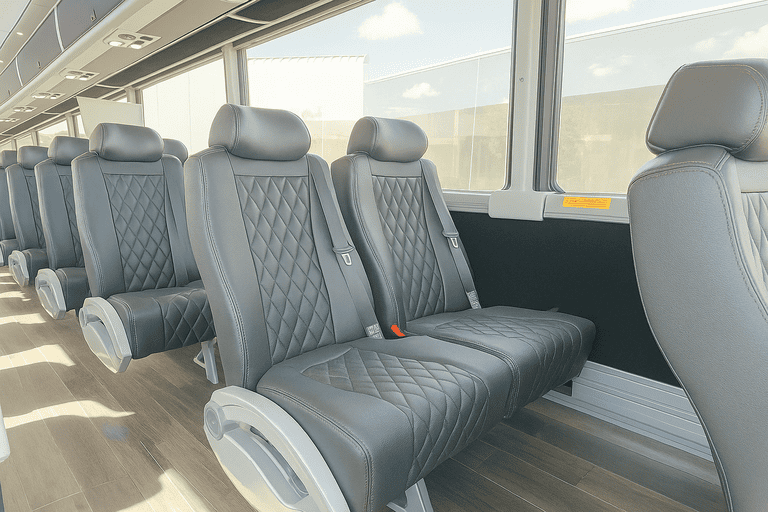interior of Jacksonville Coach Bus Service charter bus