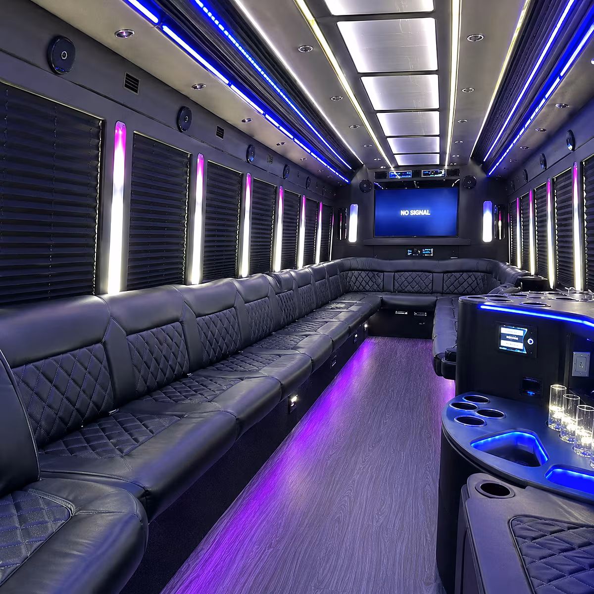 jacksonville 30 passenger party bus inside