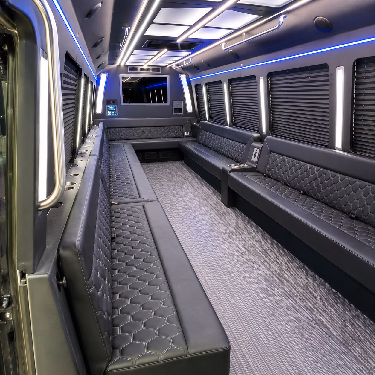 jacksonville 40 passenger party bus interior