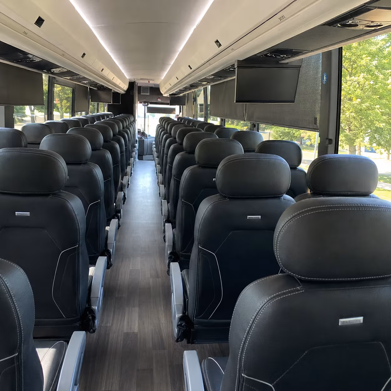 jacksonville 56 passenger charter bus inside